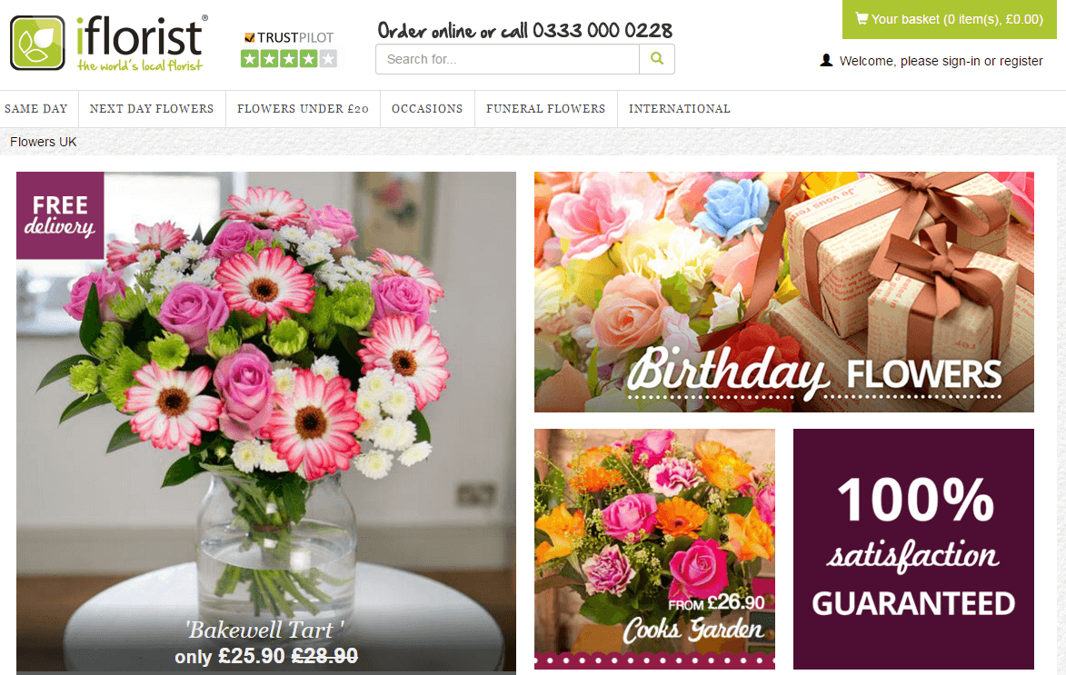 iFlorist voucher codes homepage image