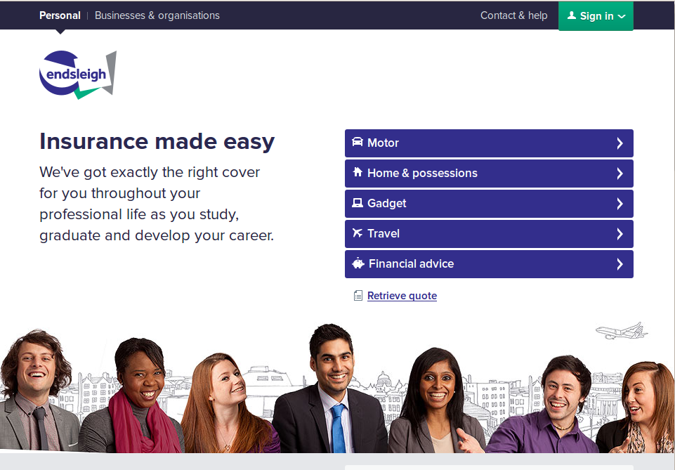 Endsleigh Insurance vouchers homepage image