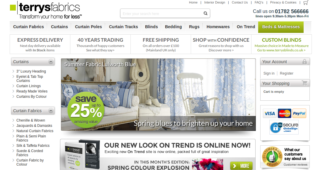 Terrys Fabrics homepage