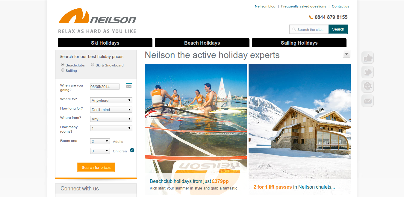Neilson Active Holidays offers homepage image