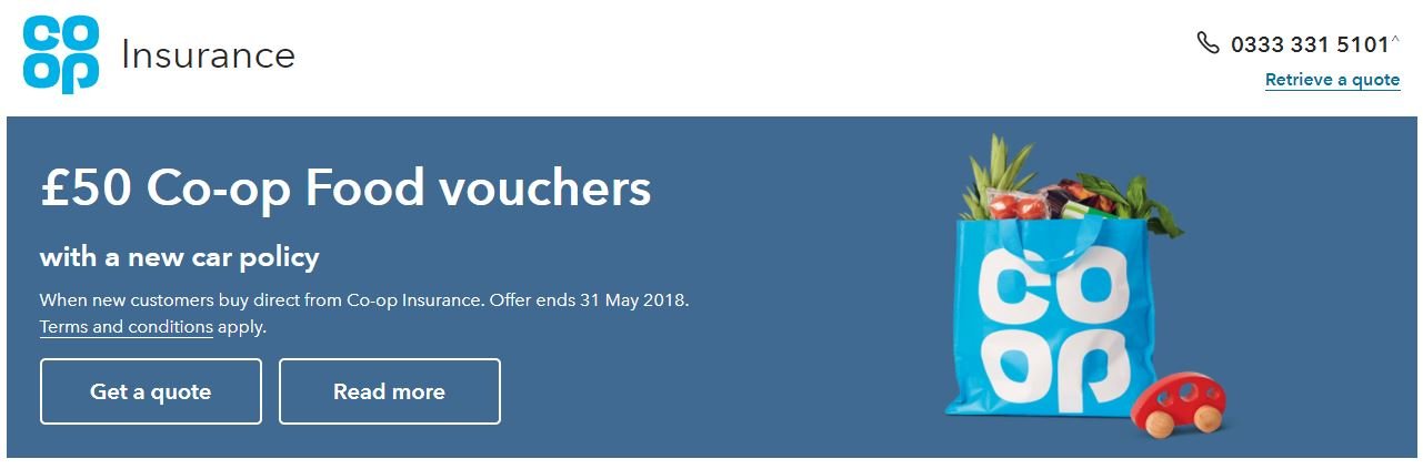 Co-operative Car Insurance homepage