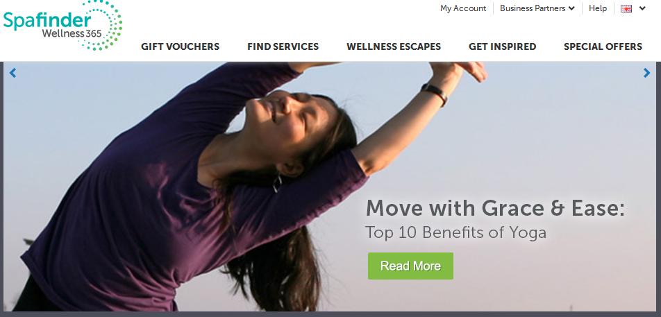 SpaFinder Wellness homepage