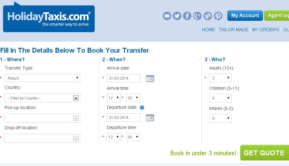 Holiday Taxis Discount Code Homepage Image