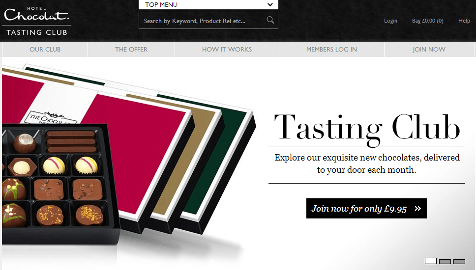 Hotel Chocolate Vouchers homepage
