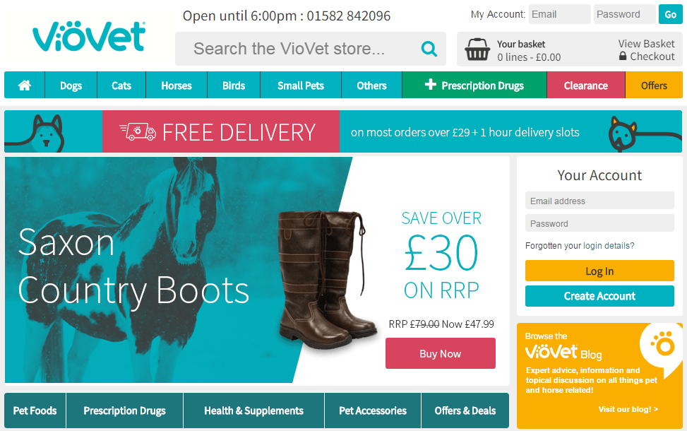 Viovet.co.uk homepage