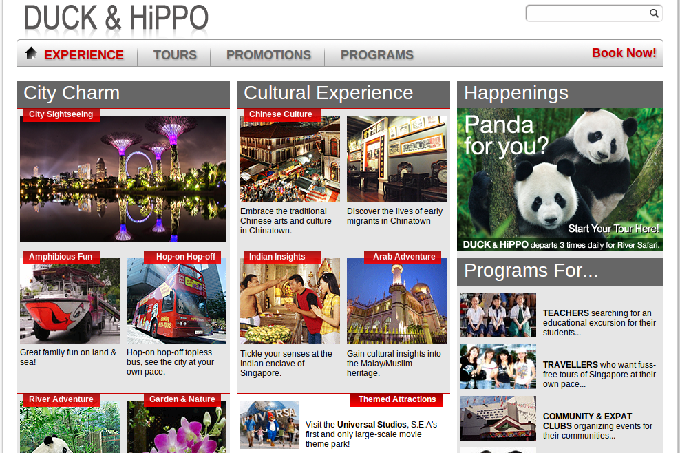 London Ducktours homepage