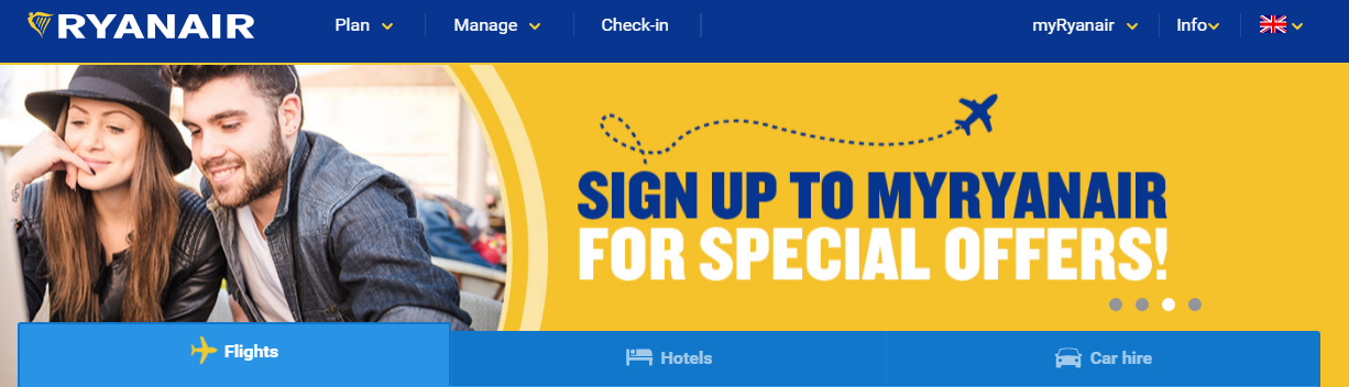 RyanAir Vouchers homepage image