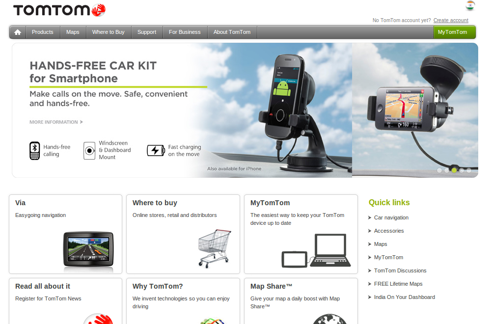 TomTom homepage