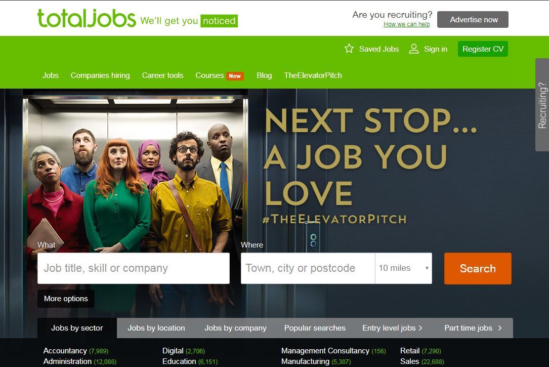 Totaljobs.com Voucher Codes Homepage Image