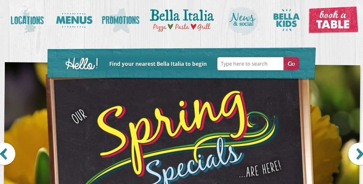 Bella Italia deals & offers homepage image