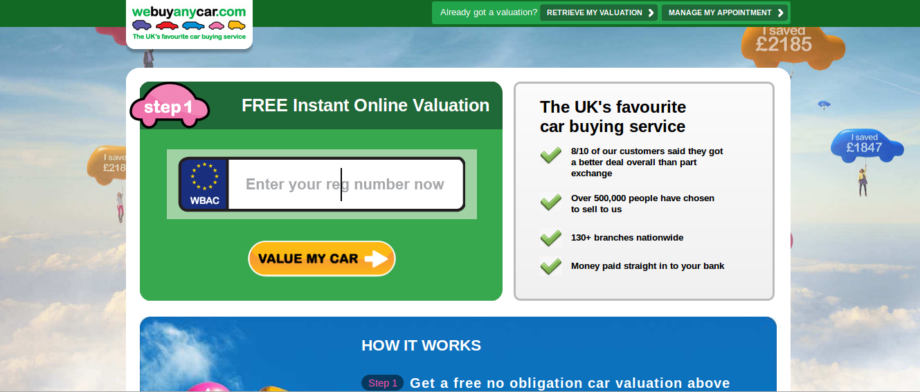 We Buy Any Car homepage