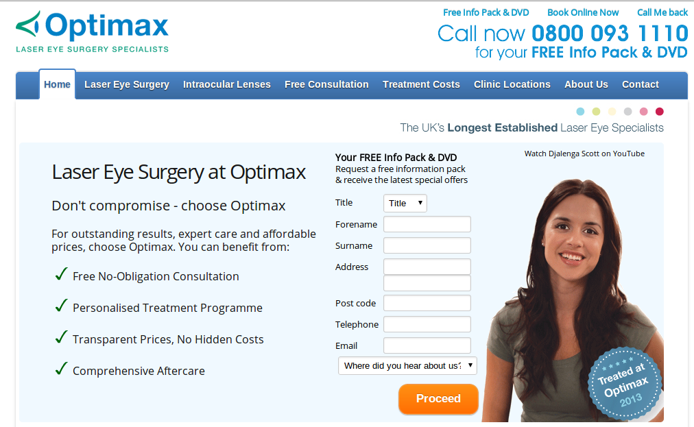 Optimax homepage