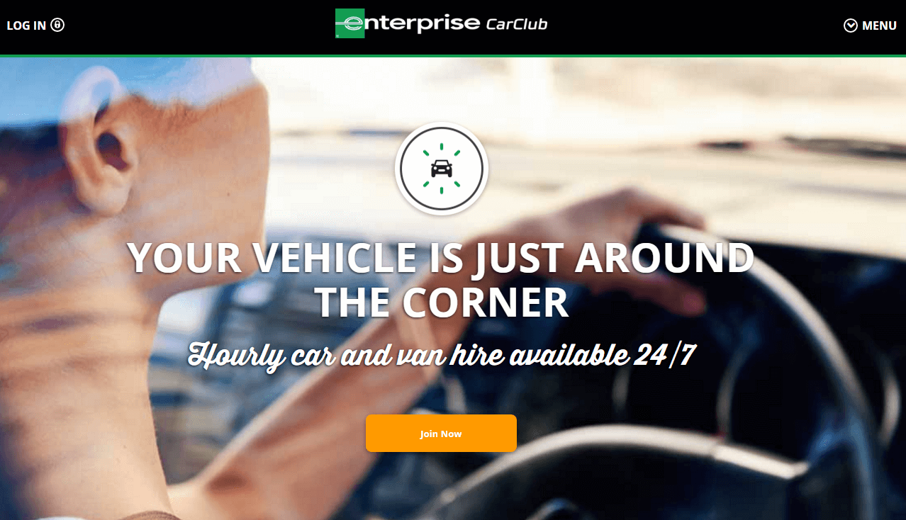 Enterprise Car Club voucher codes homepage image
