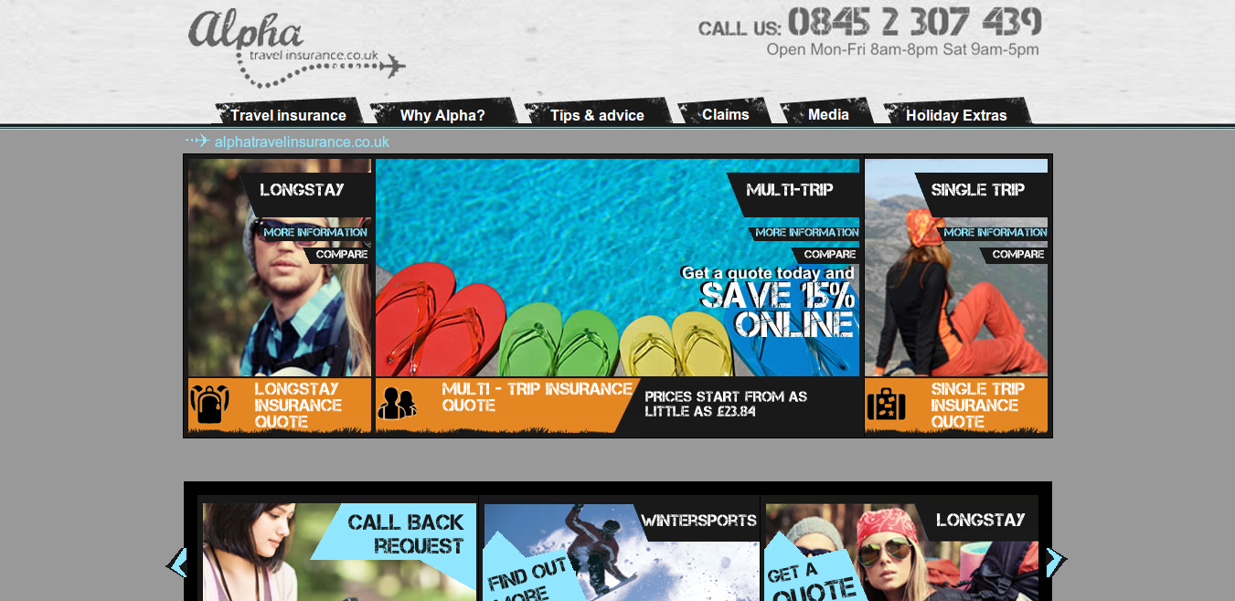 Alpha Travel Insurance promo codes homepage image