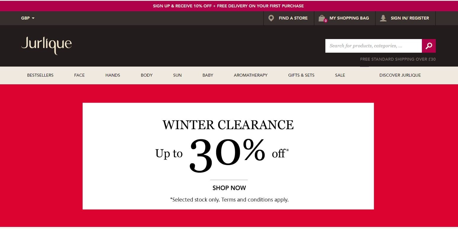 Jurlique Discount Code Homepage image