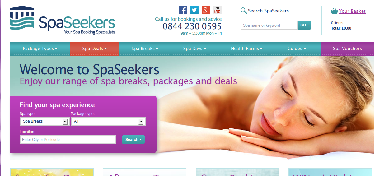Spa Seekers homepage