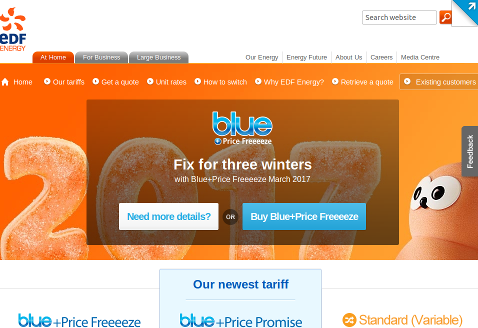 EDF Energy homepage