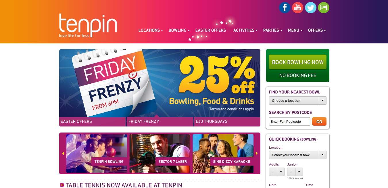 Tenpin homepage