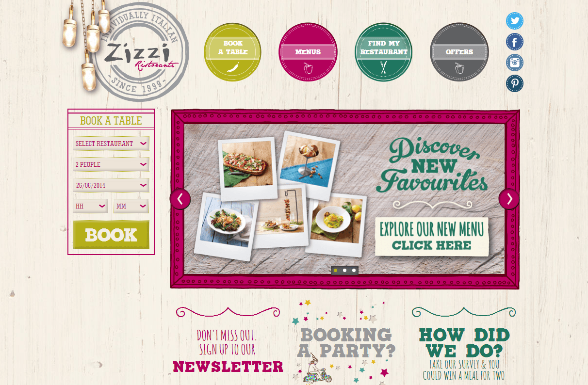 Zizzi Vouchers and Discounts Homepage Image