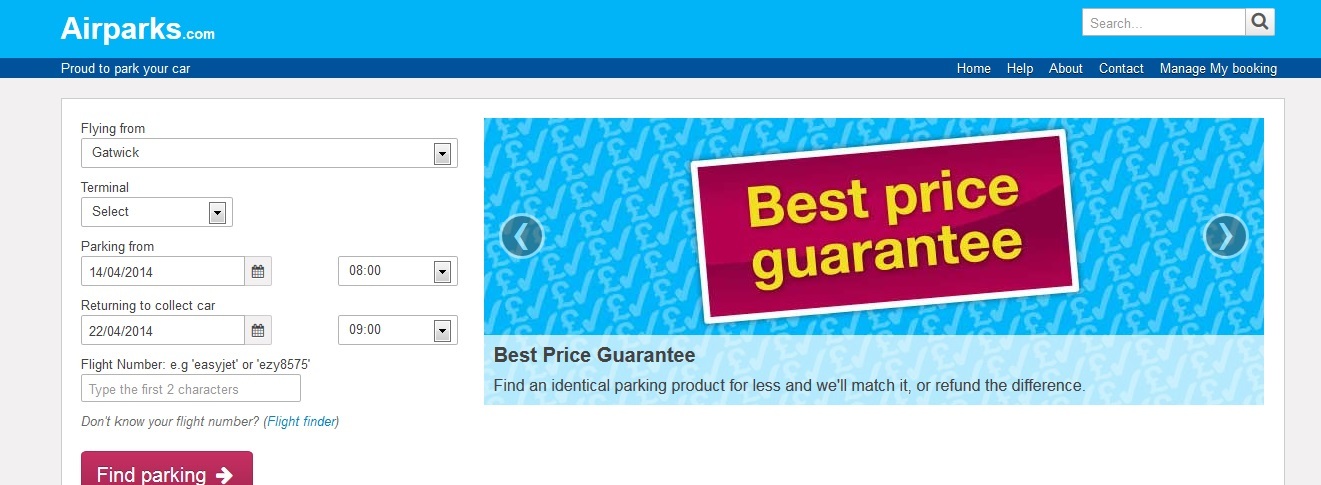 Airparks Airport Parking discount codes homepage image