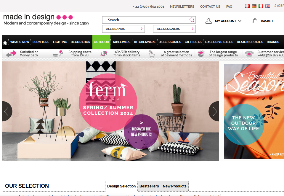 Made in Design homepage