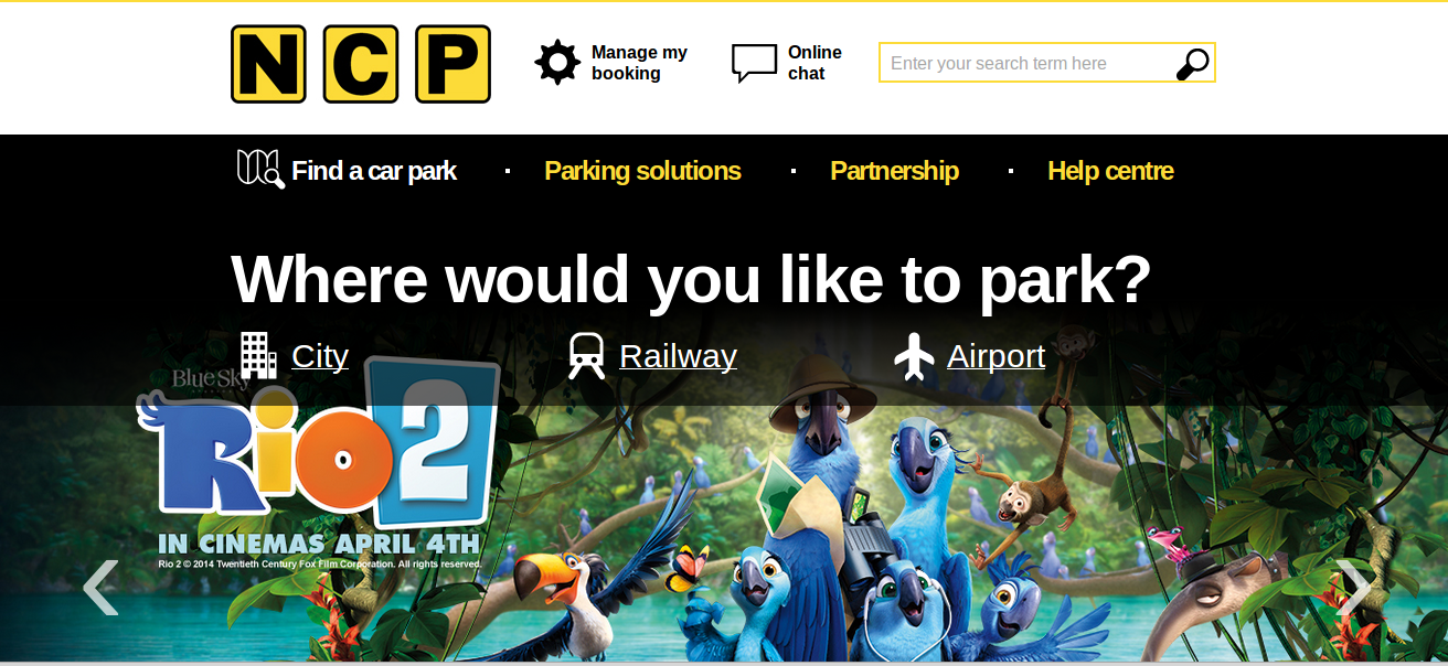 NCP City Parking discount codes homepage image
