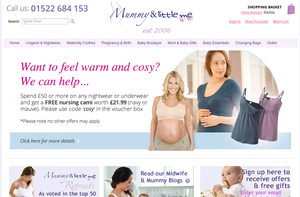 Mummy and Little Me homepage