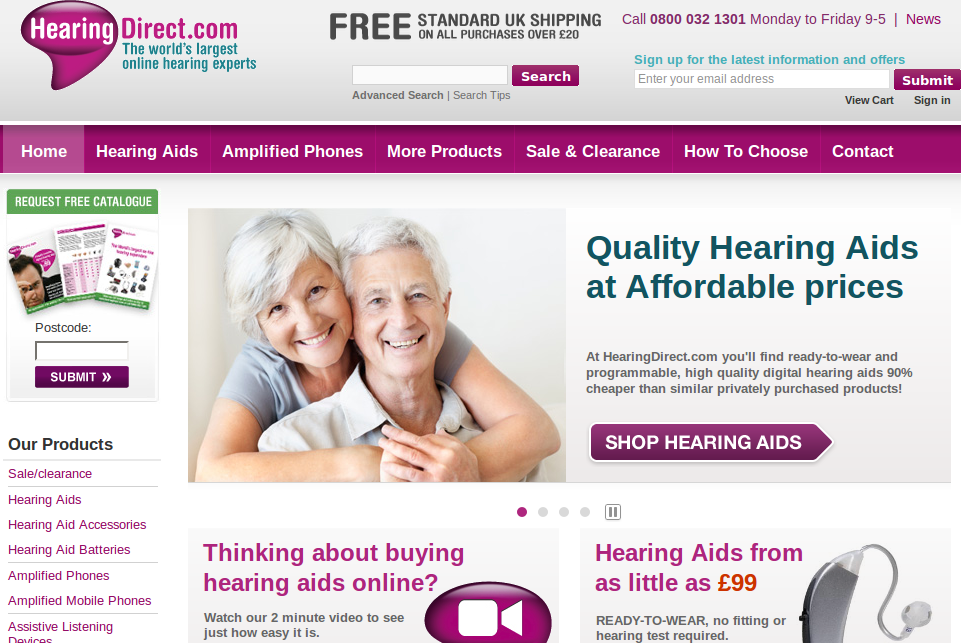 Hearing Direct homepage