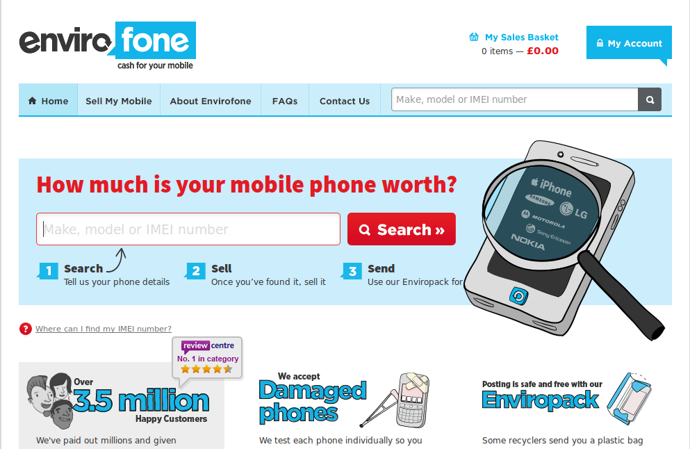 Envirofone homepage