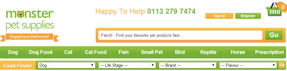 Monster Pet Supplies vouchers Homepage image