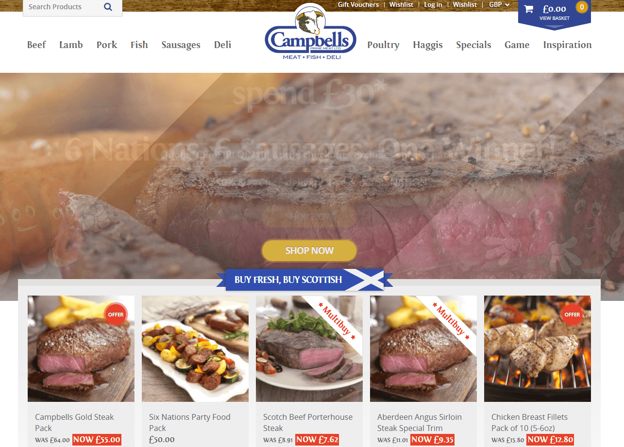 Campbells Meat Voucher Codes Homepage Image