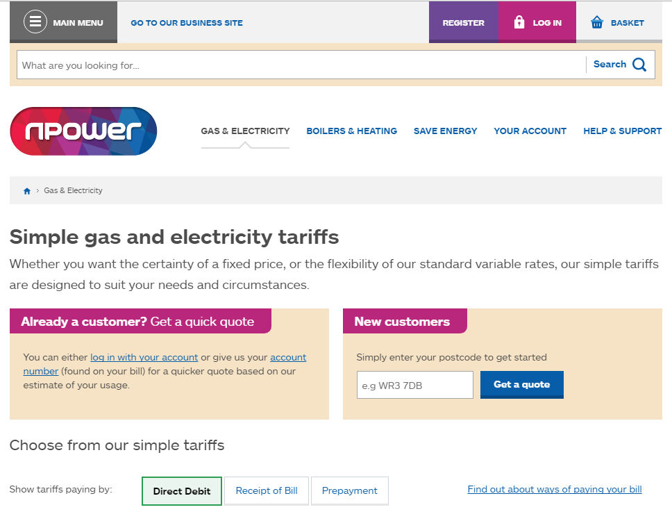npower voucher codes homepage image