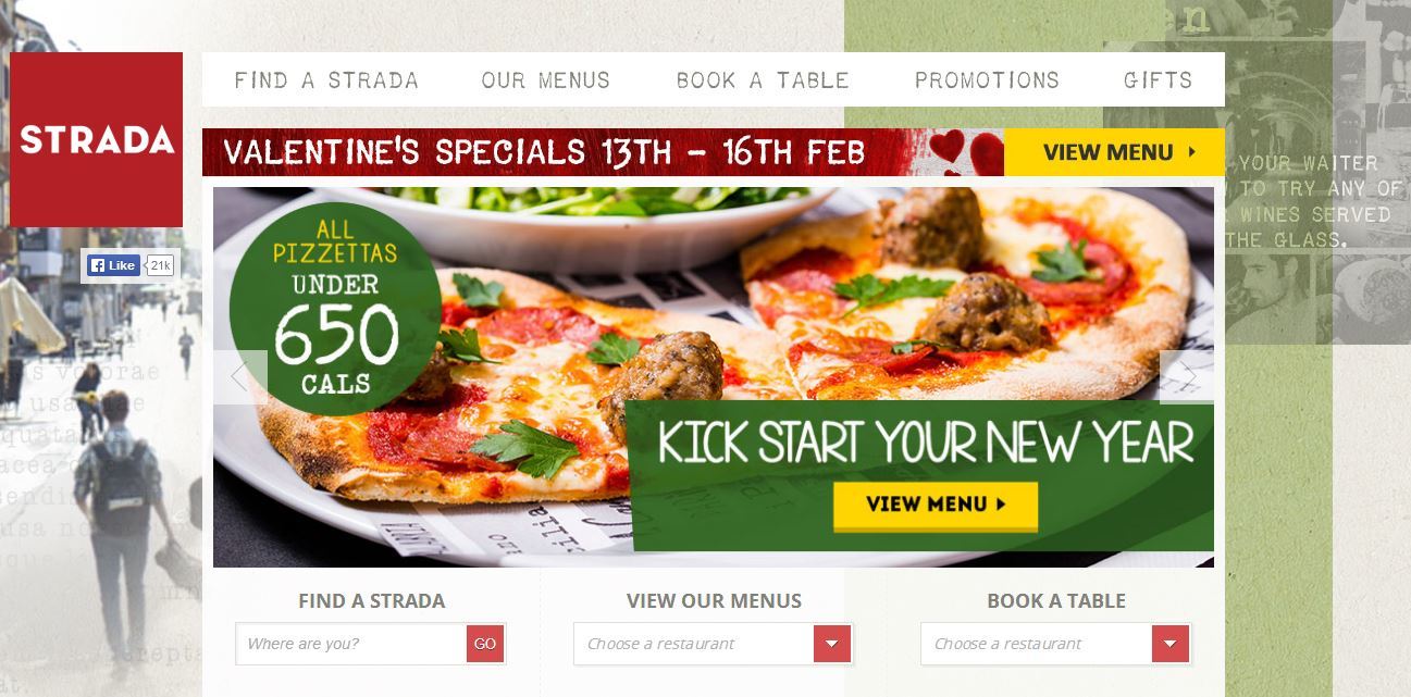 Strada homepage