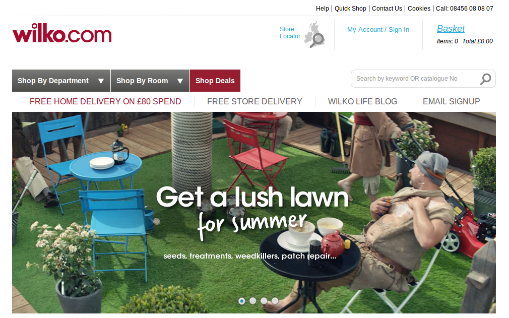 Wilko.com homepage