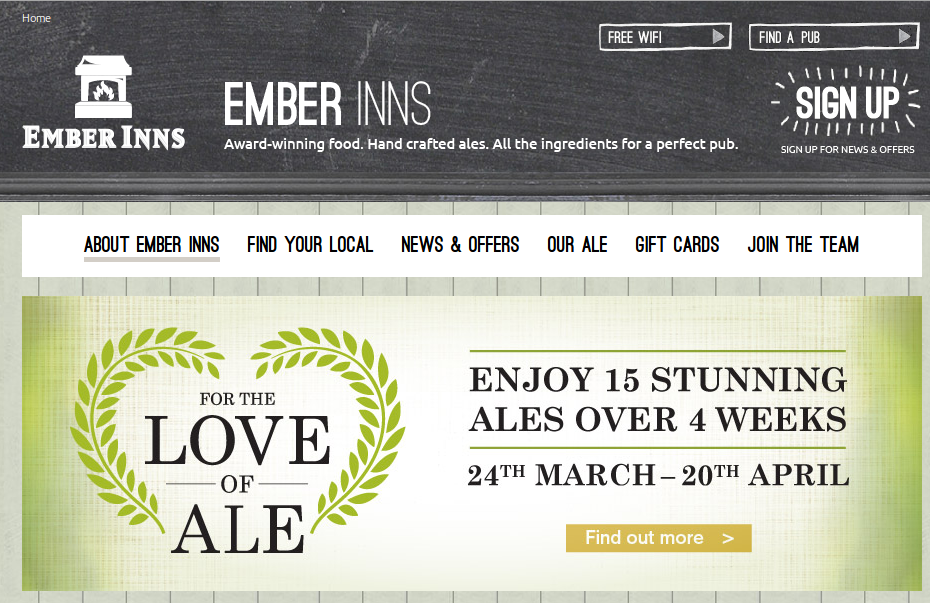 Ember Inns Voucher Codes Homepage Image
