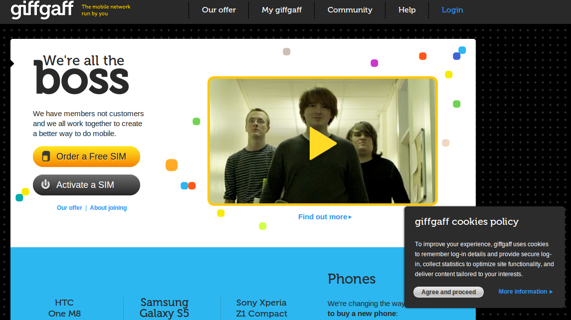 giffgaff homepage
