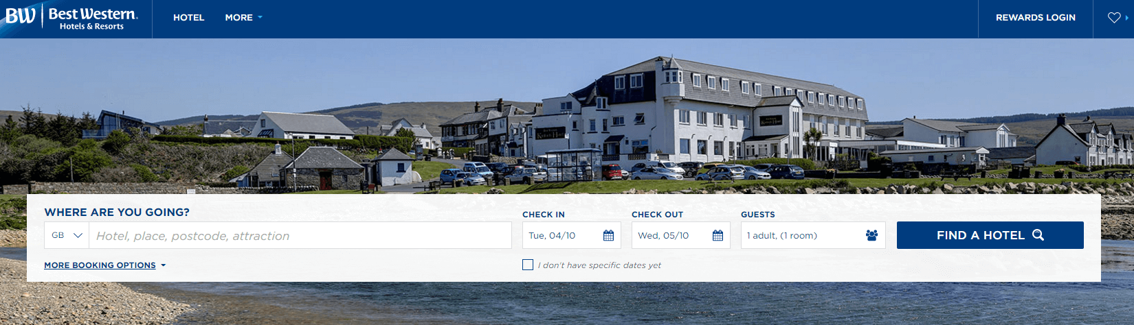 Best Western homepage