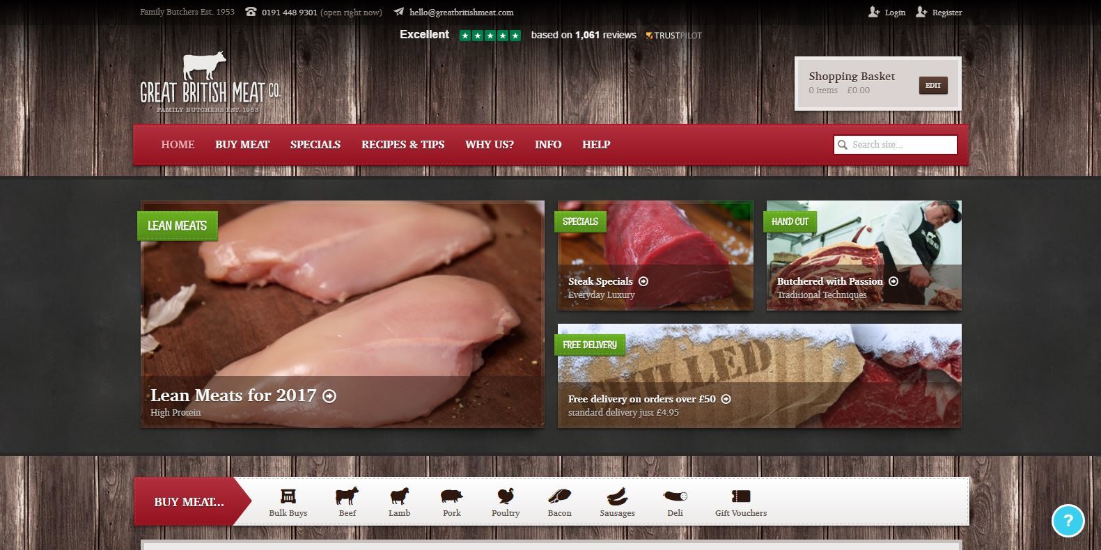 Great British Meat Co. Discount Code Homepage