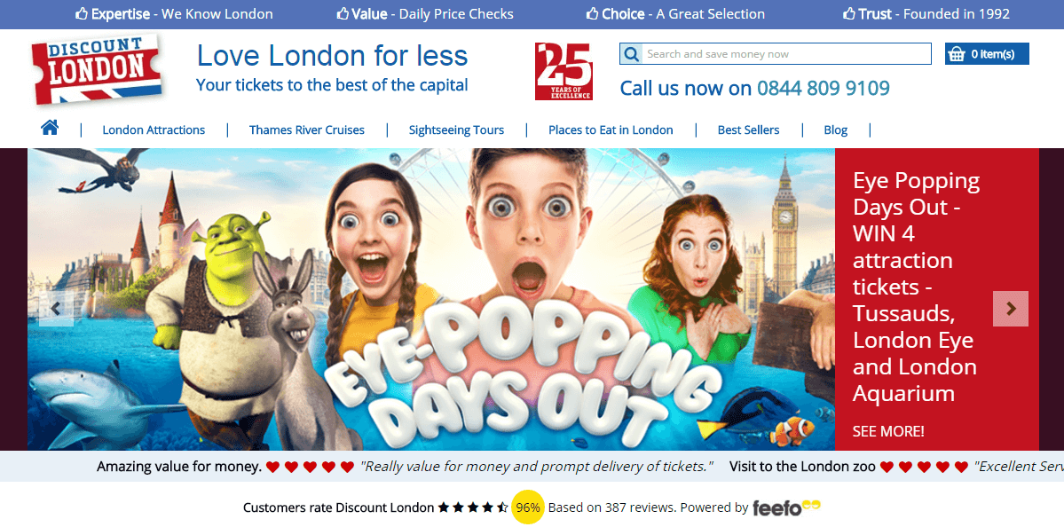 Discount London homepage