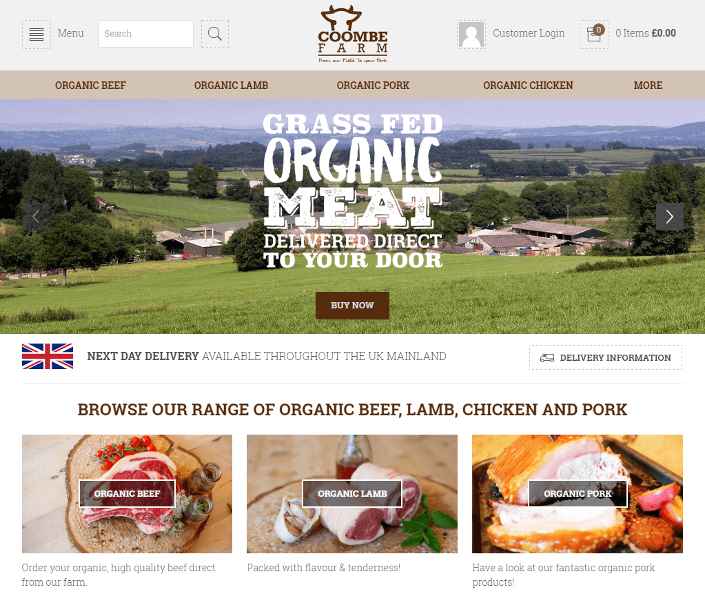 Coombe Farms Organic Voucher Codes Homepage Image