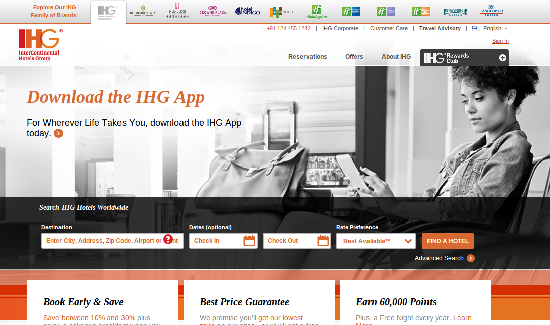 InterContinental Hotels Group - IHG discount codes homepage image