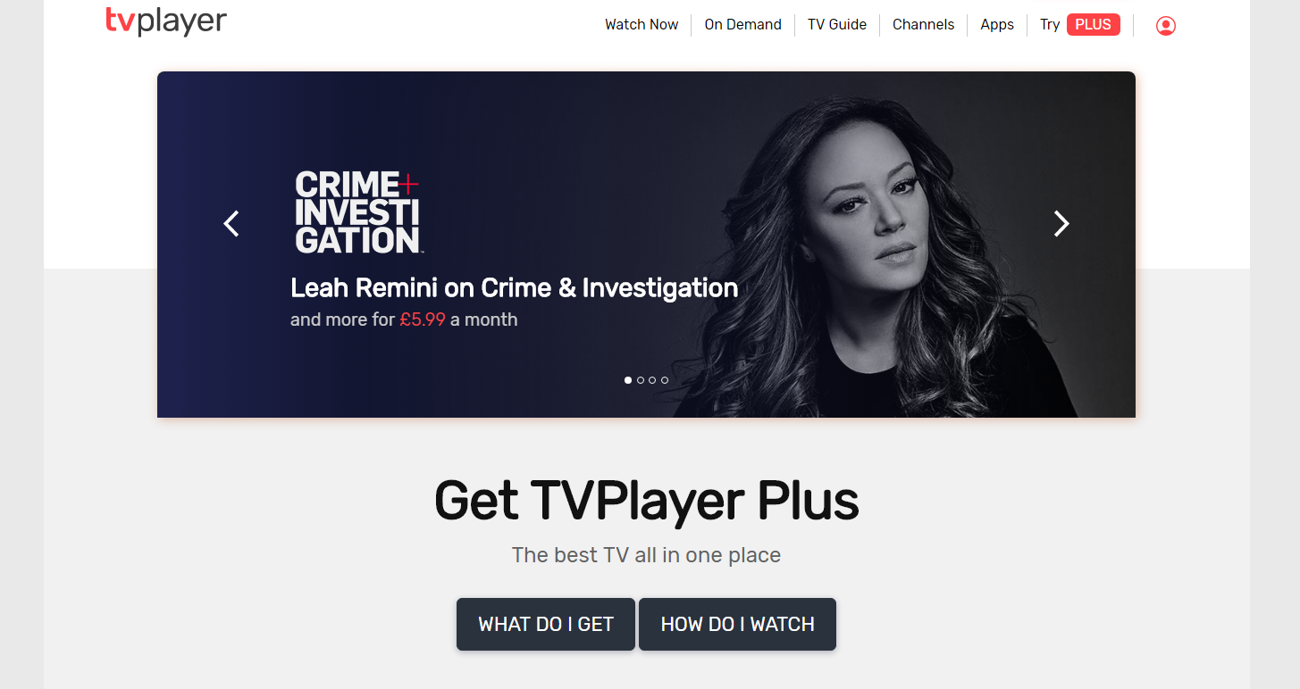 TV Player homepage