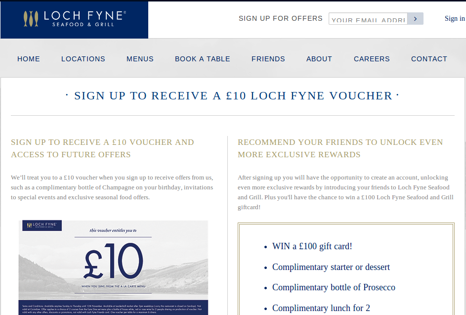 Loch Fyne homepage