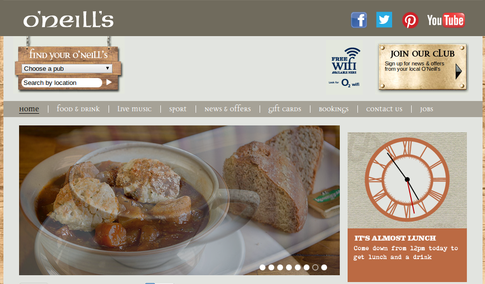 O'Neills discount codes homepage image