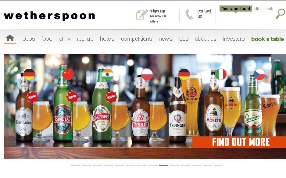JD Wetherspoon vouchers homepage image