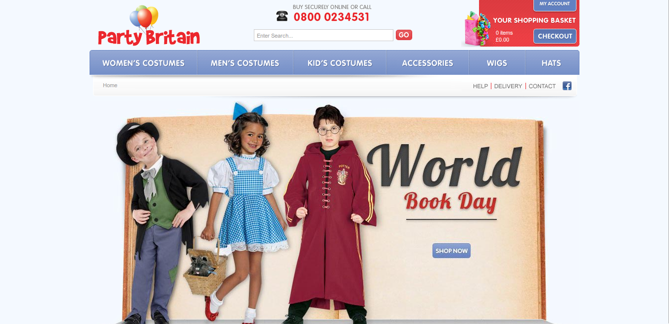 Party Britain homepage