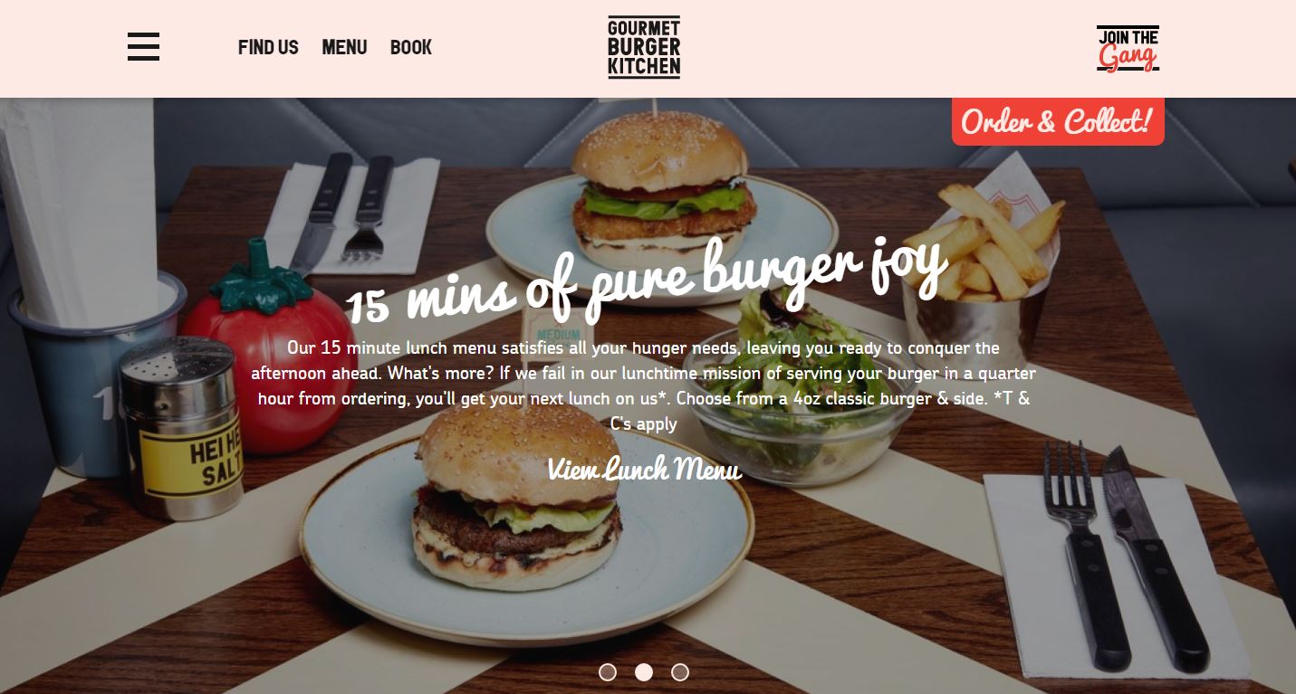 Gourmet Burger Kitchen - GBK homepage voucher codes homepage image